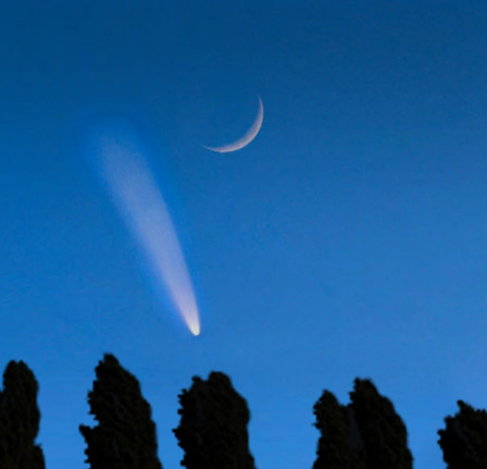 La comète telle que nous pourrions la voir mercredi 13 - Clic pour agrandir
